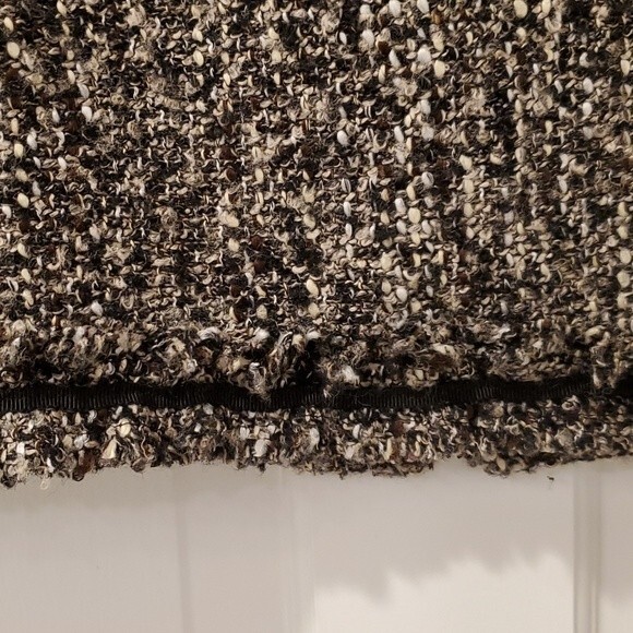 TALBOTS TWEED STRAIGHT BLACK TEXTURED WOOL SKIRT SIZE 10P 10 PETITE BOUCLE - Picture 4 of 14